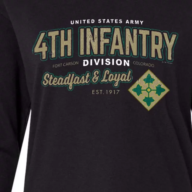 4th Infantry Division Fort Carson CO Womens Cotton Relaxed Long Sleeve T-Shirt