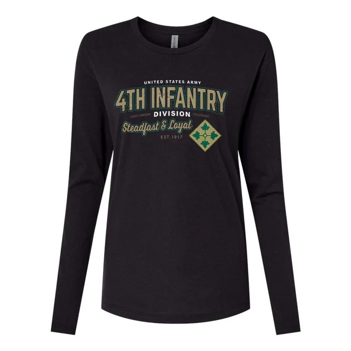 4th Infantry Division Fort Carson CO Womens Cotton Relaxed Long Sleeve T-Shirt