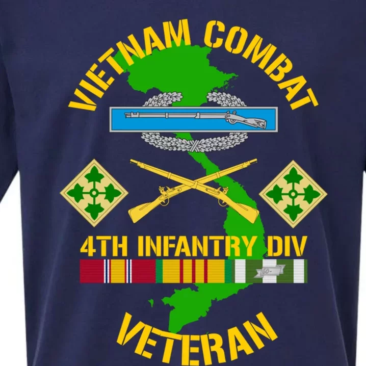 4th Infantry Division Gift Vietnam Combat Veteran Cool Gift Sueded Cloud Jersey T-Shirt