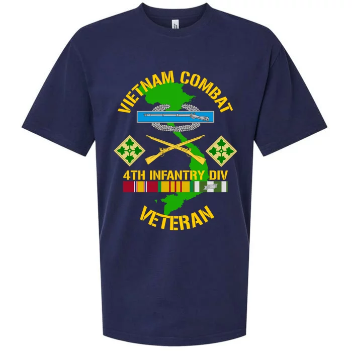 4th Infantry Division Gift Vietnam Combat Veteran Cool Gift Sueded Cloud Jersey T-Shirt