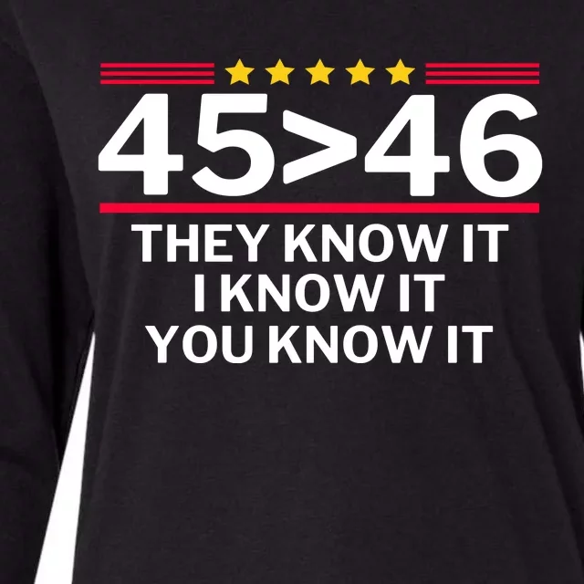 45 Is Greater Than 46 They Know It I Know It You Know Womens Cotton Relaxed Long Sleeve T-Shirt