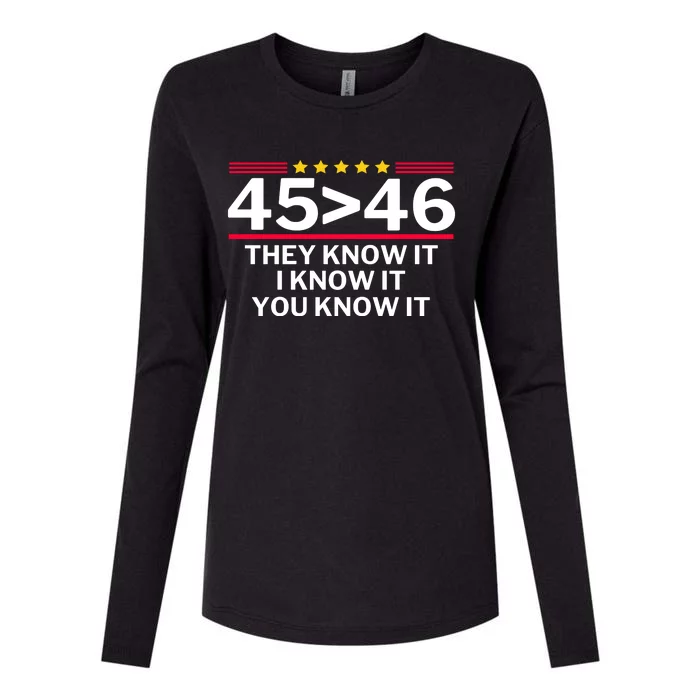 45 Is Greater Than 46 They Know It I Know It You Know Womens Cotton Relaxed Long Sleeve T-Shirt