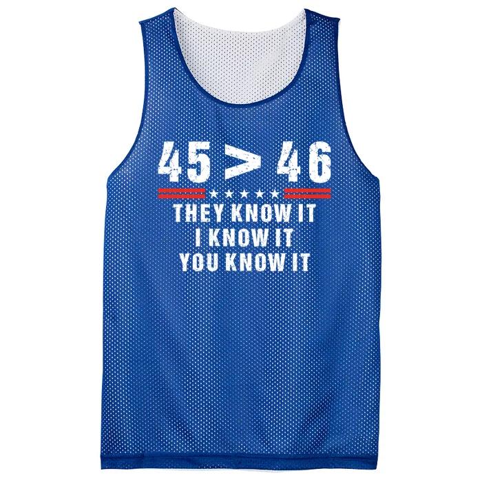 45 Is Greater Than 46 They Know It I Know It You Know Mesh Reversible Basketball Jersey Tank