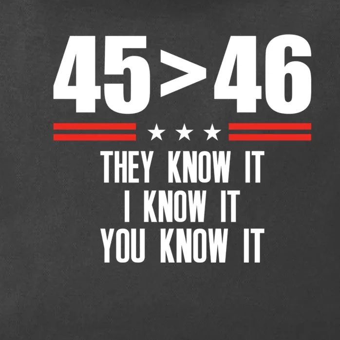 45 Is Greater Than 46 They Know It I Know It You Know Zip Tote Bag