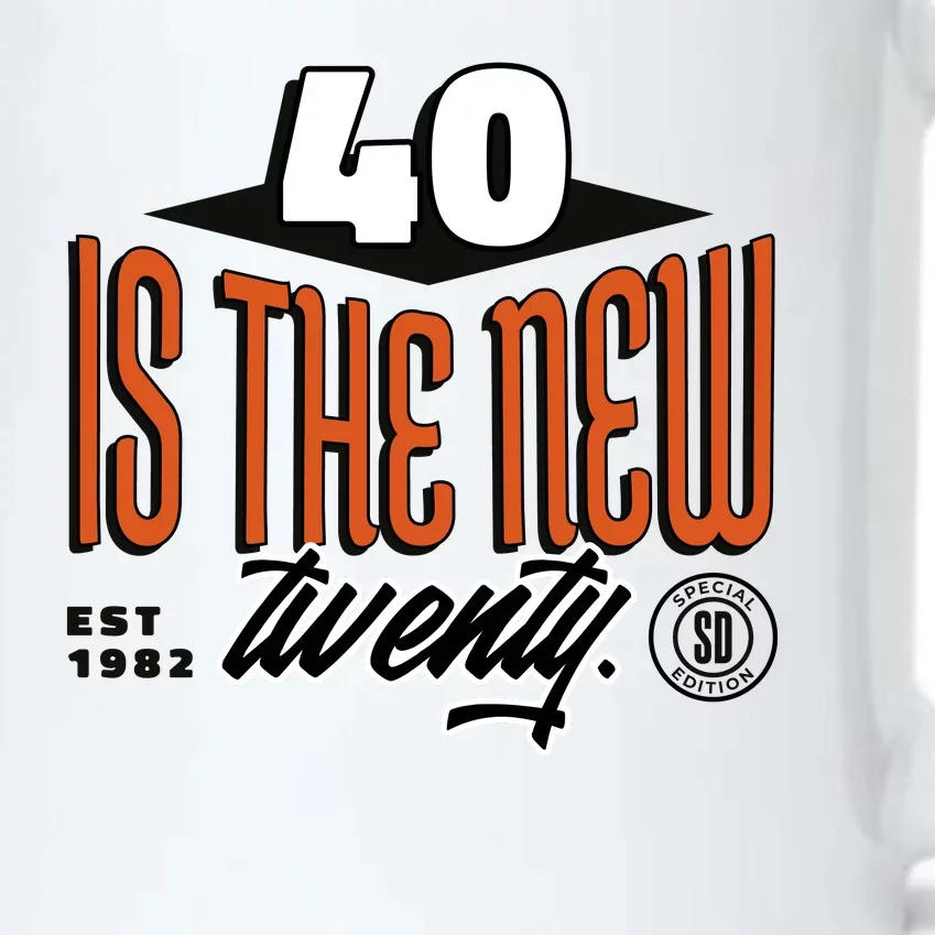 40 Is The New Twenty 40th Birthday Gift Black Color Changing Mug