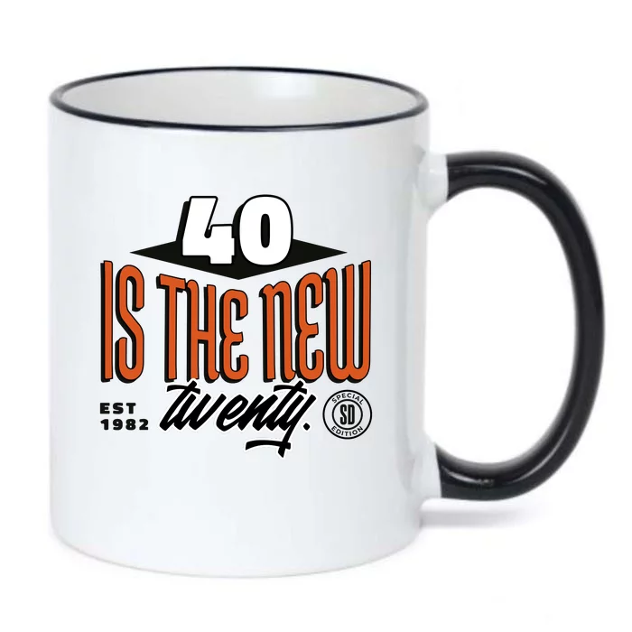 40 Is The New Twenty 40th Birthday Gift Black Color Changing Mug