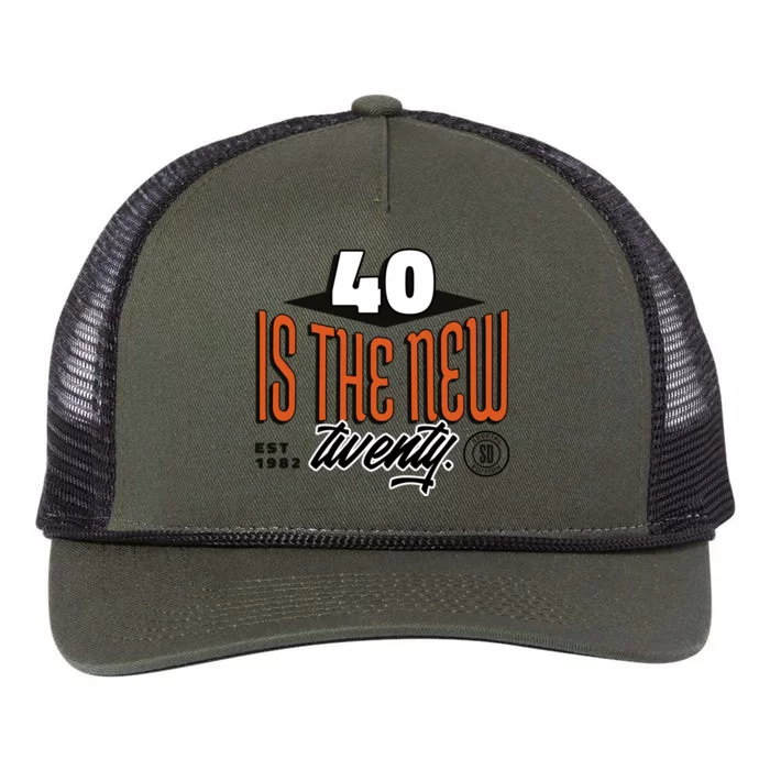 40 Is The New Twenty 40th Birthday Gift Retro Rope Trucker Hat Cap