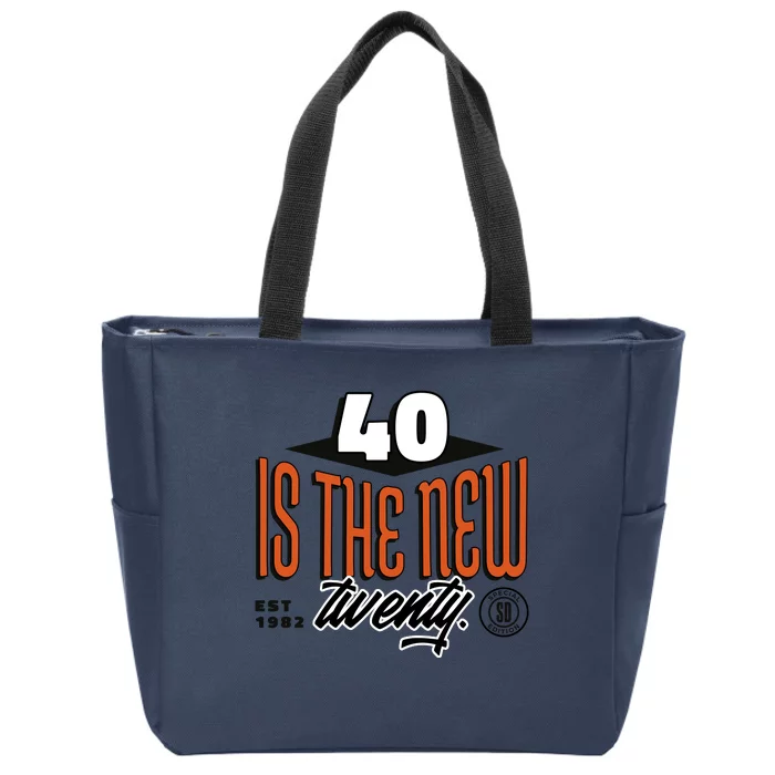 40 Is The New Twenty 40th Birthday Gift Zip Tote Bag