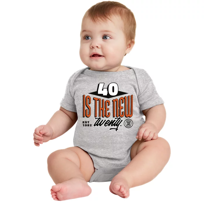 40 Is The New Twenty 40th Birthday Gift Baby Bodysuit