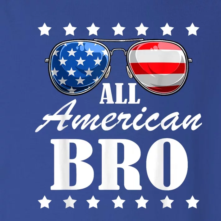 4th July America Independence Day Patriot Usa All American Bro Toddler Long Sleeve Shirt