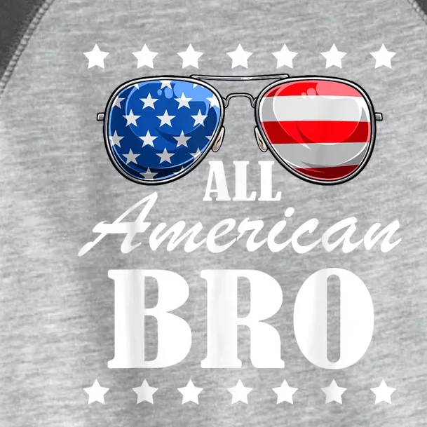 4th July America Independence Day Patriot Usa All American Bro Toddler Fine Jersey T-Shirt