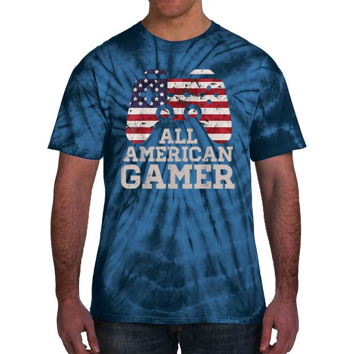 4th July All American Gamer Patriot Tie-Dye T-Shirt