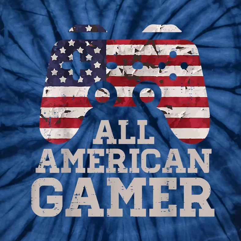 4th July All American Gamer Patriot Tie-Dye T-Shirt