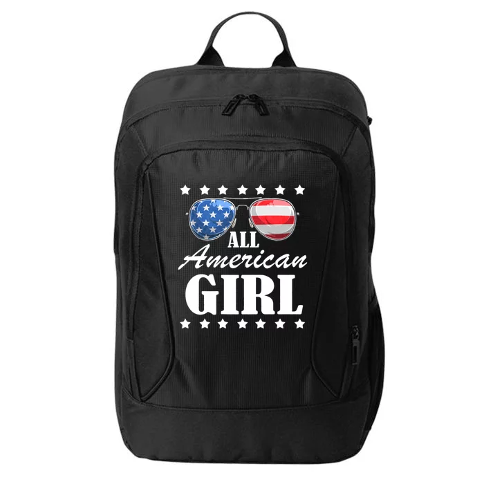 4th July America Independence Day Patriot Usa All American Girl City Backpack