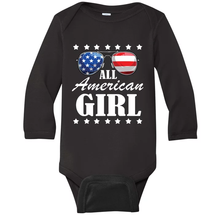 4th July America Independence Day Patriot Usa Baby Long Sleeve Bodysuit