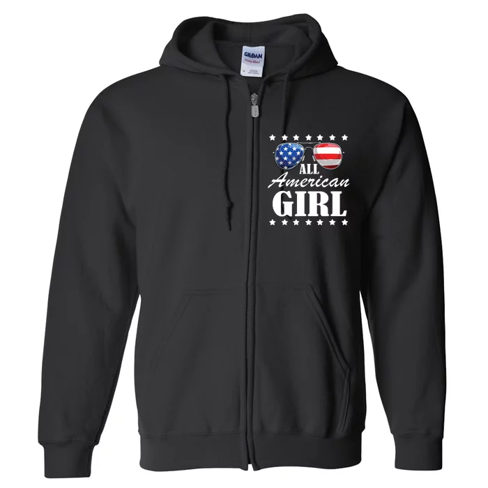 4th July America Independence Day Patriot Usa Full Zip Hoodie