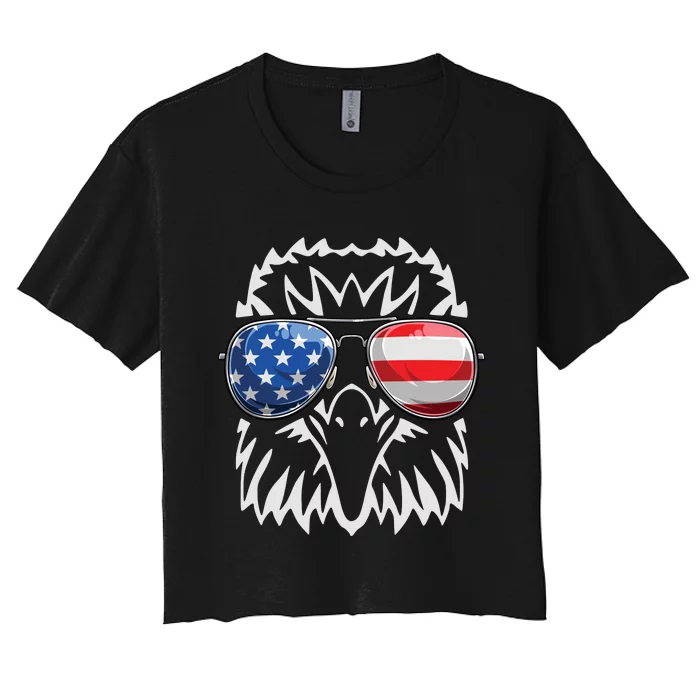 4th July American Eagle Flag Independence Day Women's Crop Top Tee