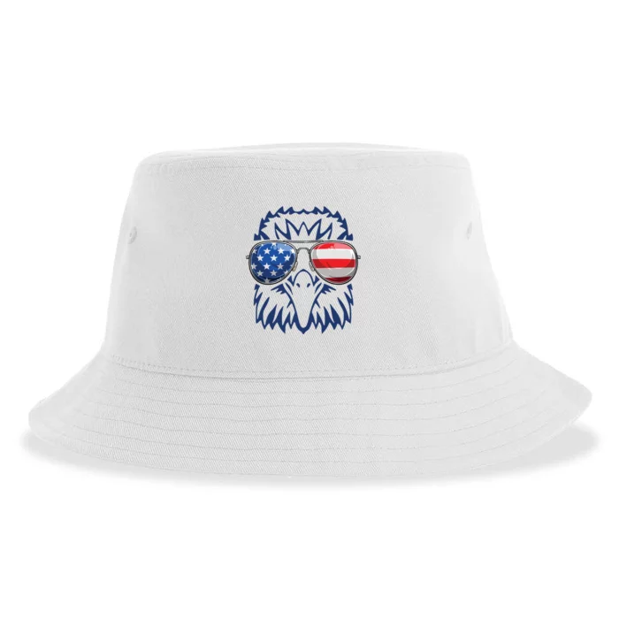 4th July American Eagle Flag Independence Day Sustainable Bucket Hat