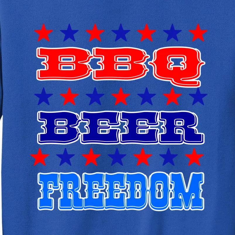 4th July Bbq Beer Freedom Meaningful Gift America Proud American Gift Tall Sweatshirt