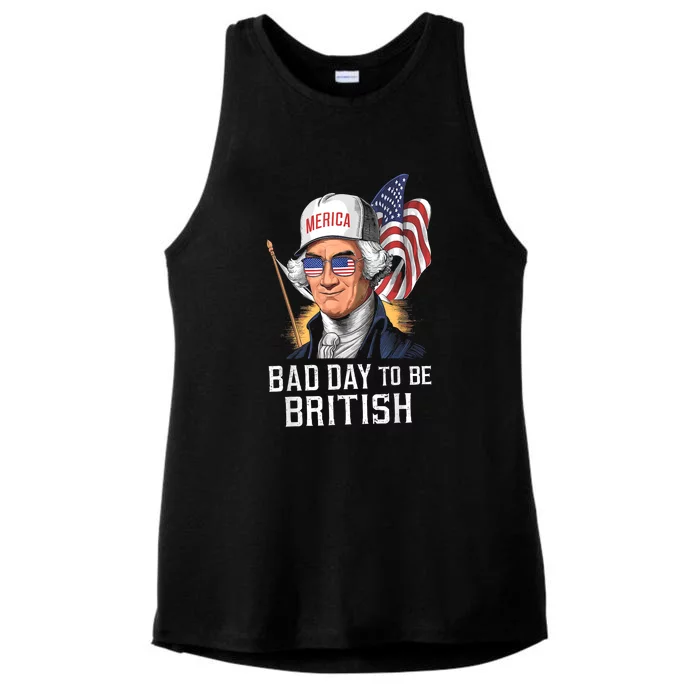 4th July Bad Day To Be British Patriotic George Washington Gift Ladies Tri-Blend Wicking Tank