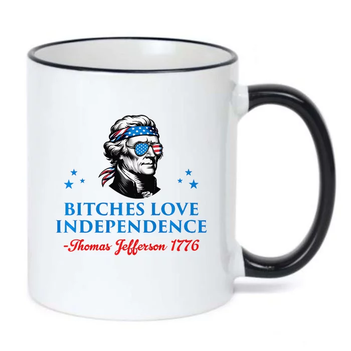 4th July Bitches Love Independence Thomas Jefferson Founding Black Color Changing Mug