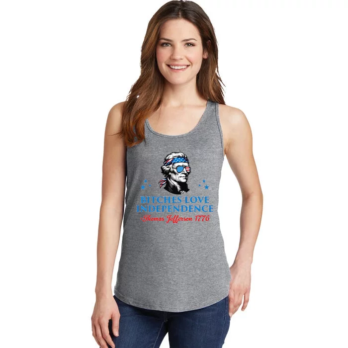 4th July Bitches Love Independence Thomas Jefferson Founding Ladies Essential Tank