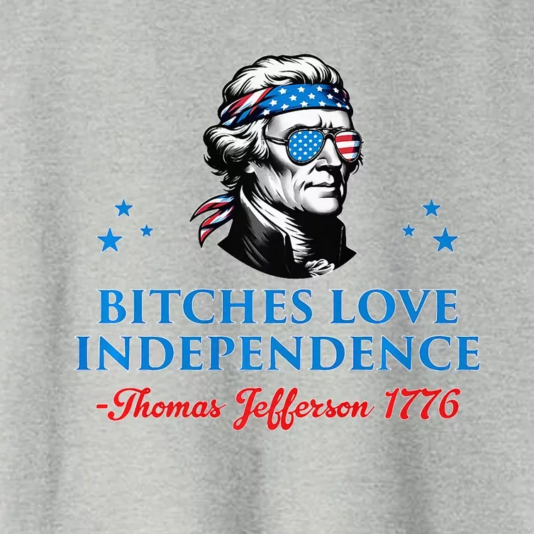 4th July Bitches Love Independence Thomas Jefferson Founding Women's Crop Top Tee