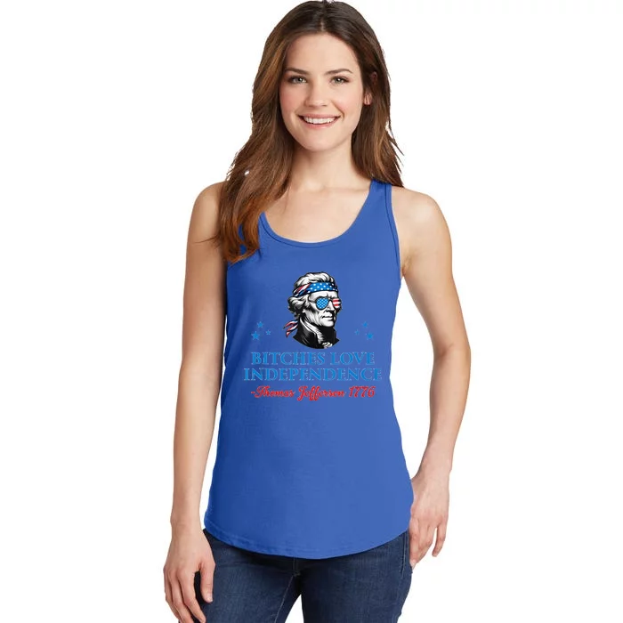 4th July Bitches Love Independence Thomas Jefferson Founding Ladies Essential Tank