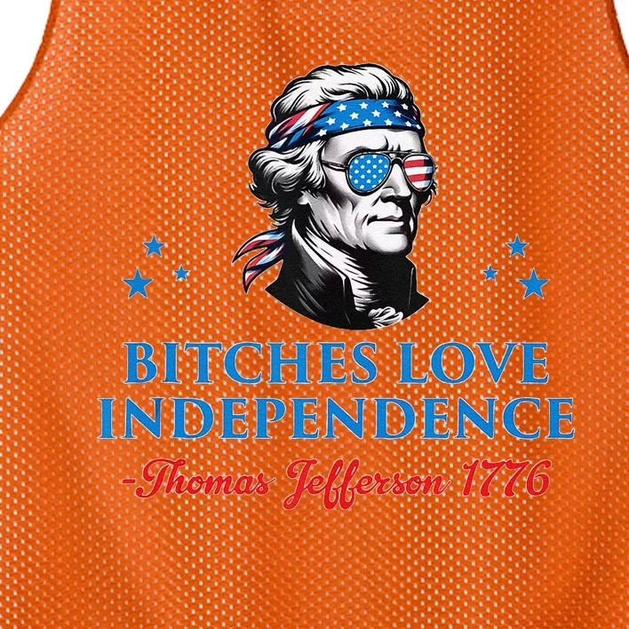 4th July Bitches Love Independence Thomas Jefferson Founding Mesh Reversible Basketball Jersey Tank