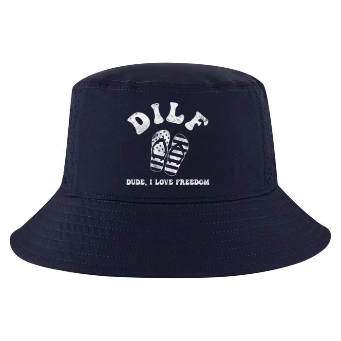 4th July Dilf Dude I Love Freedom American Flag Gift Cool Comfort Performance Bucket Hat