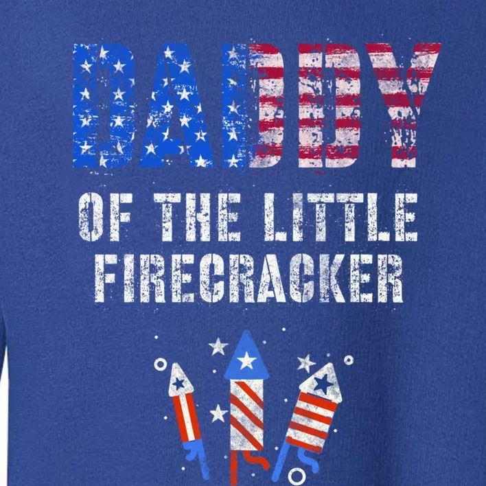 4th July Dad Of The Little Firecracker Birthday Squad Gift Toddler Sweatshirt