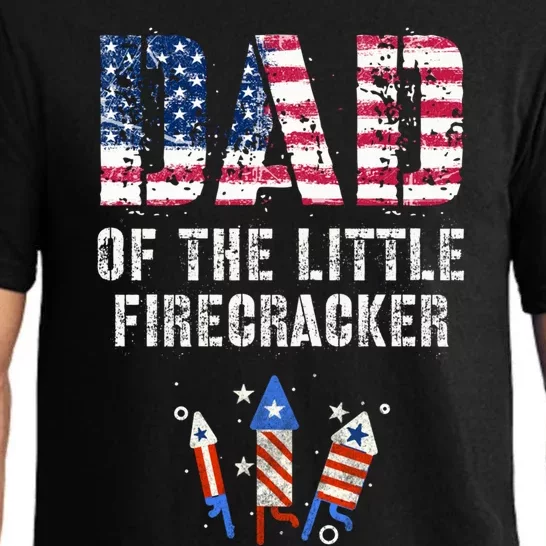 4th July Dad Of The Little Firecracker Birthday Squad Gift Pajama Set