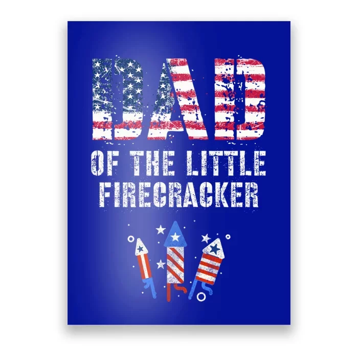 4th July Dad Of The Little Firecracker Birthday Squad Gift Poster