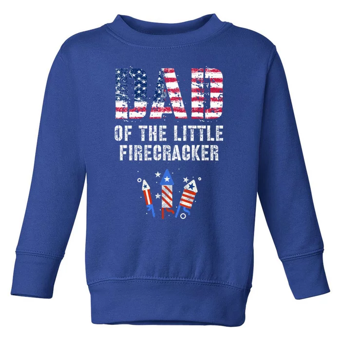 4th July Dad Of The Little Firecracker Birthday Squad Gift Toddler Sweatshirt