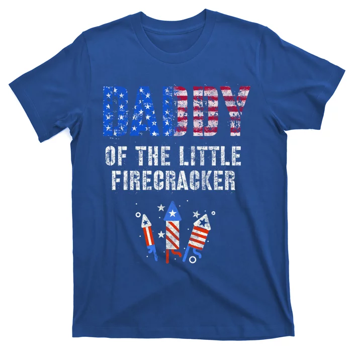 4th July Dad Of The Little Firecracker Birthday Squad Cute Gift T-Shirt