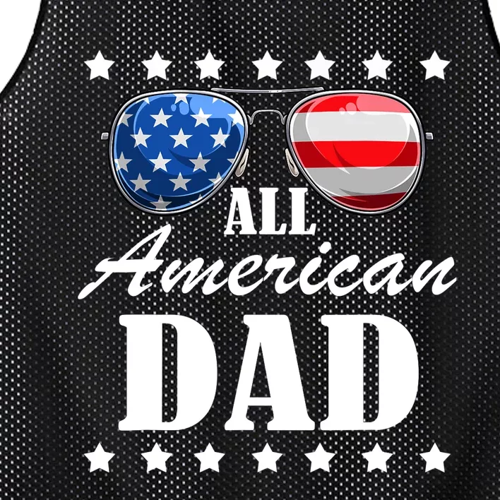 4th July Dad Gift | All American Patriot USA Dad Mesh Reversible Basketball Jersey Tank