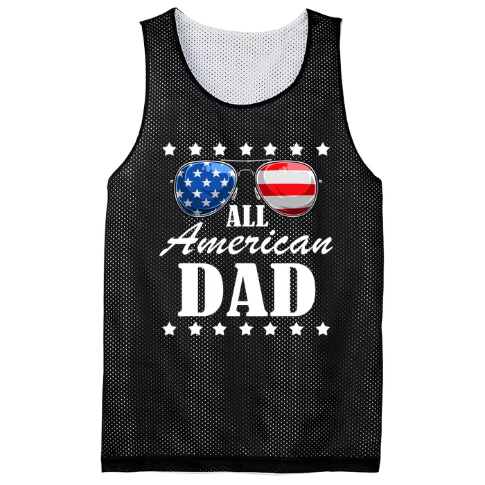 4th July Dad Gift | All American Patriot USA Dad Mesh Reversible Basketball Jersey Tank