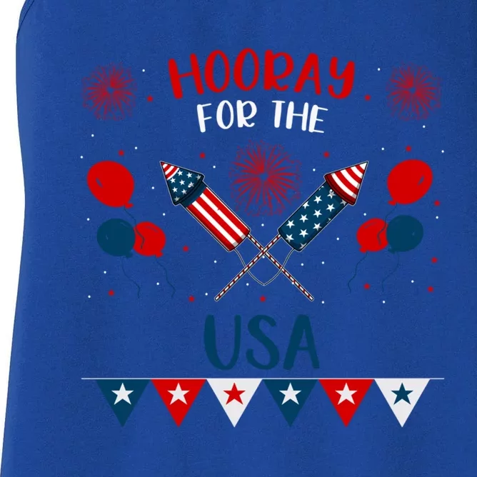 4th July Events Patriotism American Independence Funny Gift Women's Racerback Tank