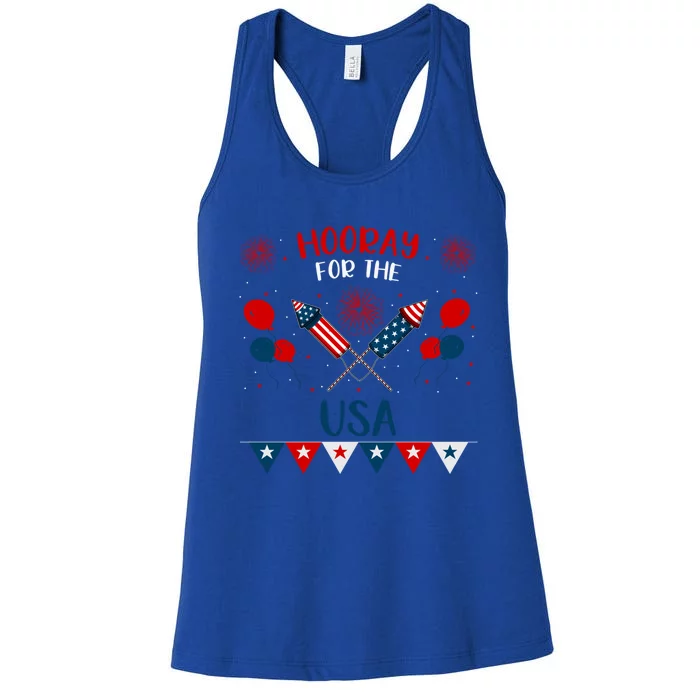 4th July Events Patriotism American Independence Funny Gift Women's Racerback Tank