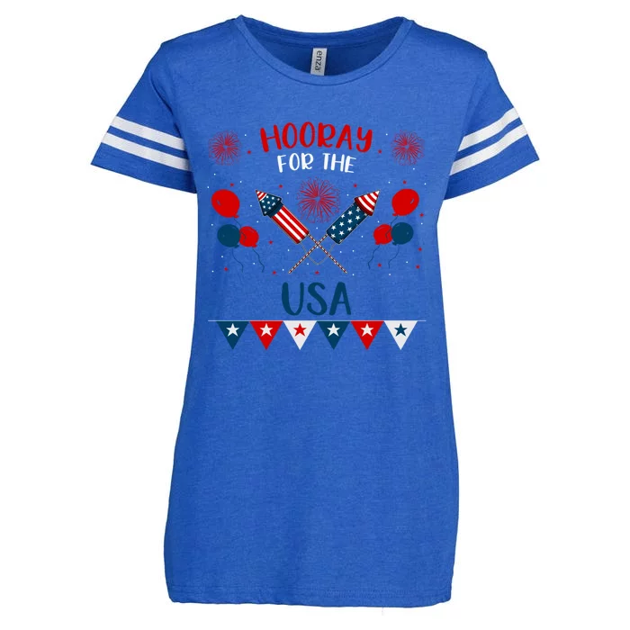 4th July Events Patriotism American Independence Funny Gift Enza Ladies Jersey Football T-Shirt