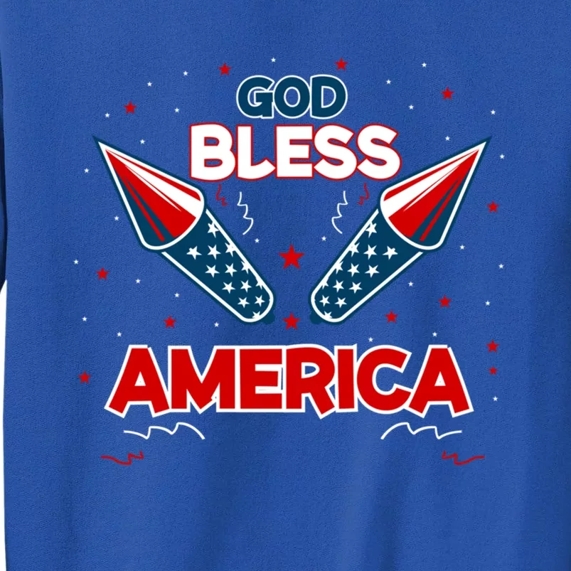 4th July Fireworks S Party Family God Bless America Gift Tall Sweatshirt