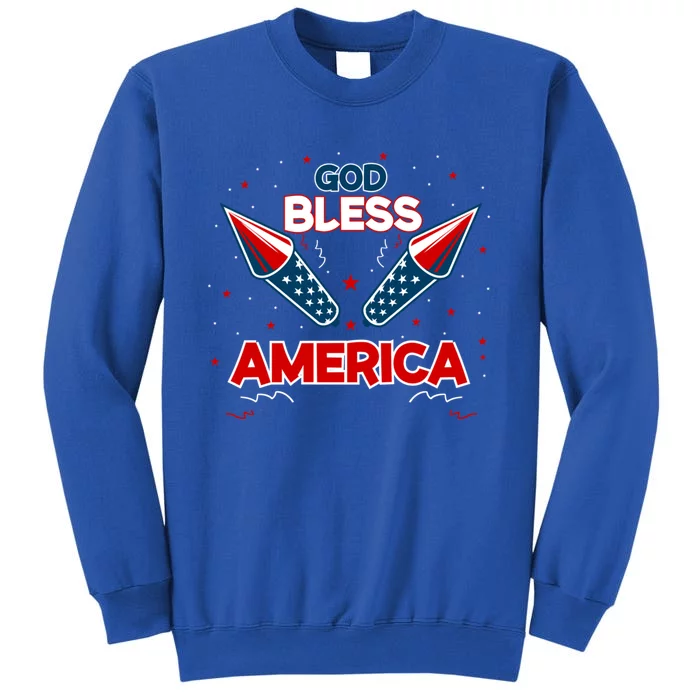 4th July Fireworks S Party Family God Bless America Gift Tall Sweatshirt