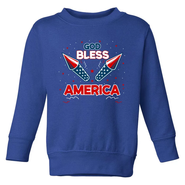 4th July Fireworks S Party Family God Bless America Gift Toddler Sweatshirt