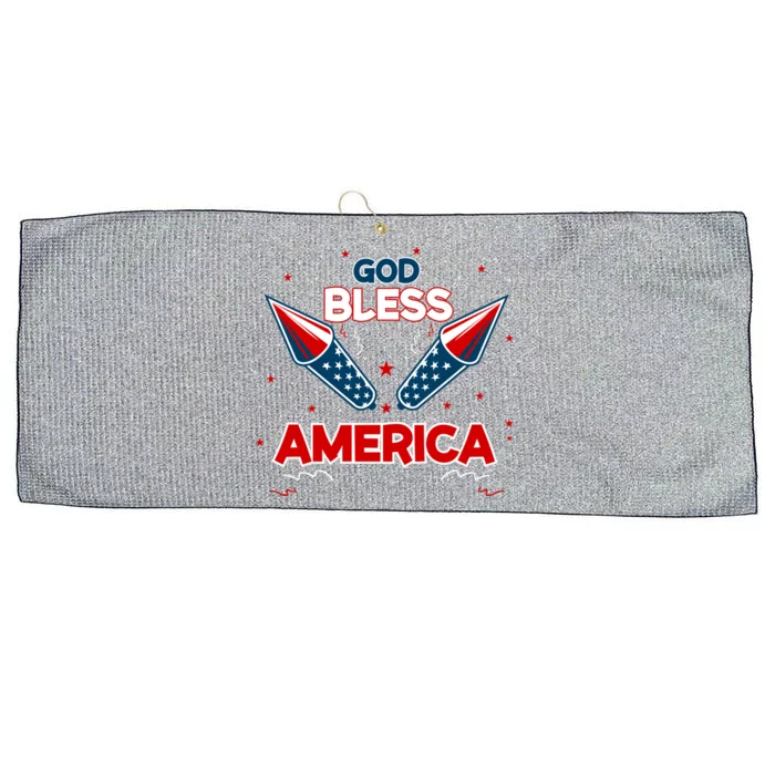 4th July Fireworks S Party Family God Bless America Gift Large Microfiber Waffle Golf Towel