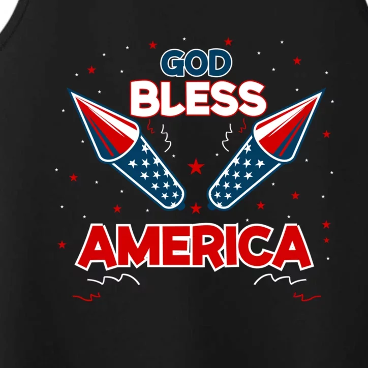 4th July Fireworks S Party Family God Bless America Cool Gift Performance Tank