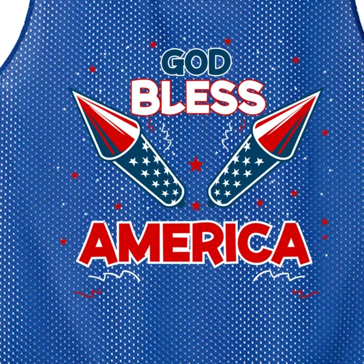 4th July Fireworks S Party Family God Bless America Cool Gift Mesh Reversible Basketball Jersey Tank