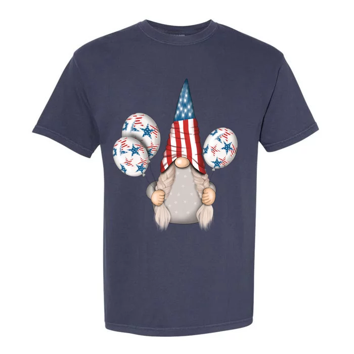 4th July Gnome Great Gift Garment-Dyed Heavyweight T-Shirt