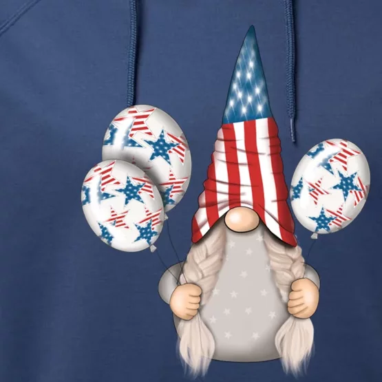 4th July Gnome Great Gift Performance Fleece Hoodie