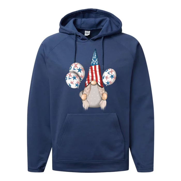 4th July Gnome Great Gift Performance Fleece Hoodie