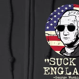 4th July George Washington England Funny Patriotic Men Women Full Zip Hoodie